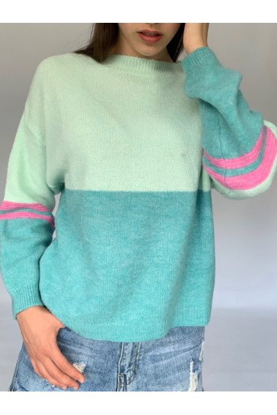 Combo Round Neck Knit