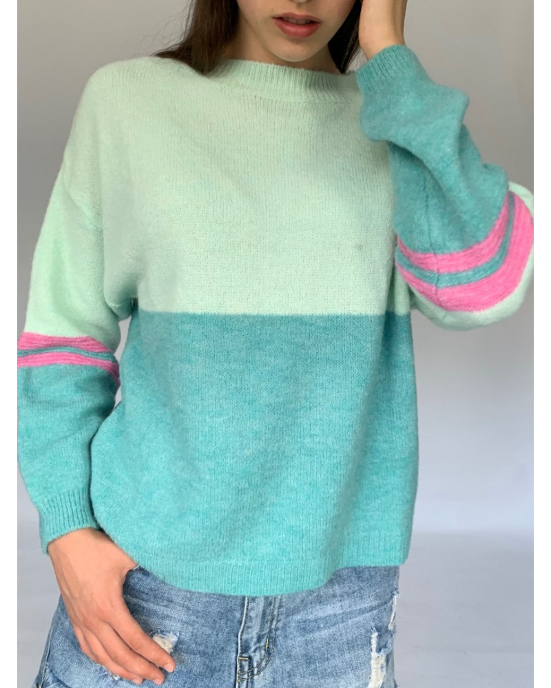 Combo Round Neck Knit