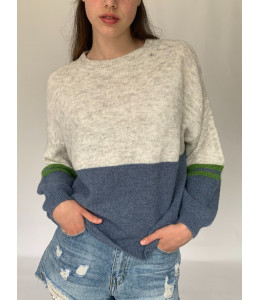 Combo Round Neck Knit