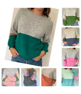 Combo Round Neck Knit